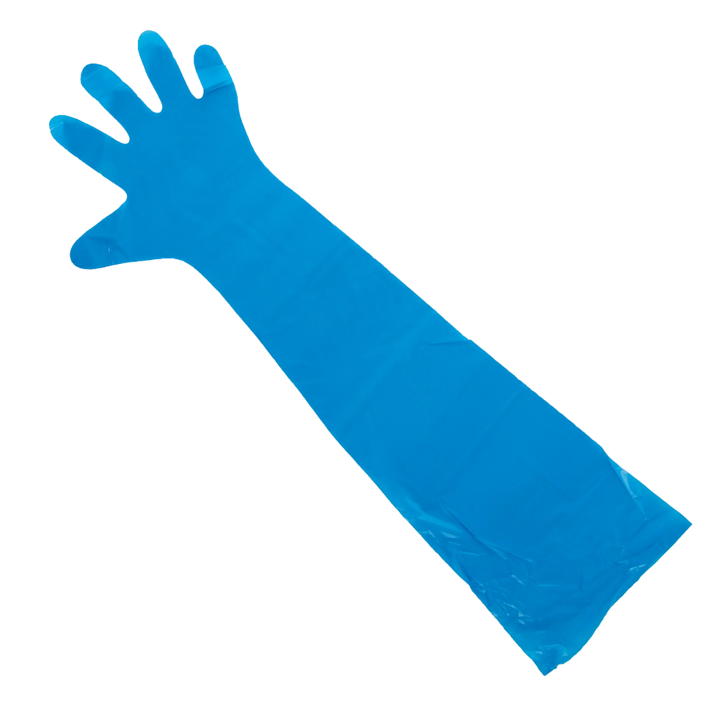 Shoulder Length OB Gloves,"Blue shoulder-length glove"