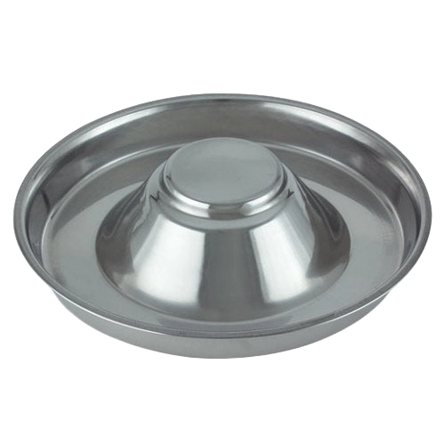 Flying Saucer Dish,"Stainless steel dish with raised center dome"