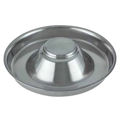 Flying Saucer Dish,"Stainless steel dish with raised center dome"