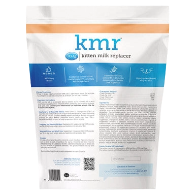 KMR®,"Back view of resealable kitten milk replacer pouch"