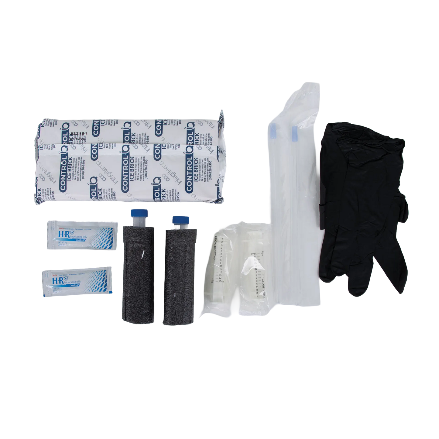 Canine Express Semen Transport Kit,"Ice pack with clear tubes, vials, and gloves"