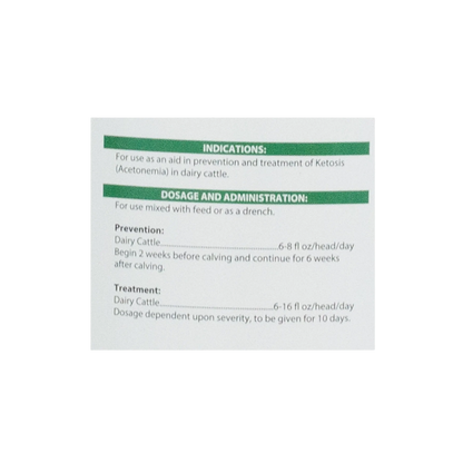 Propylene Glycol,"Close-up of dosage and administration label panel"