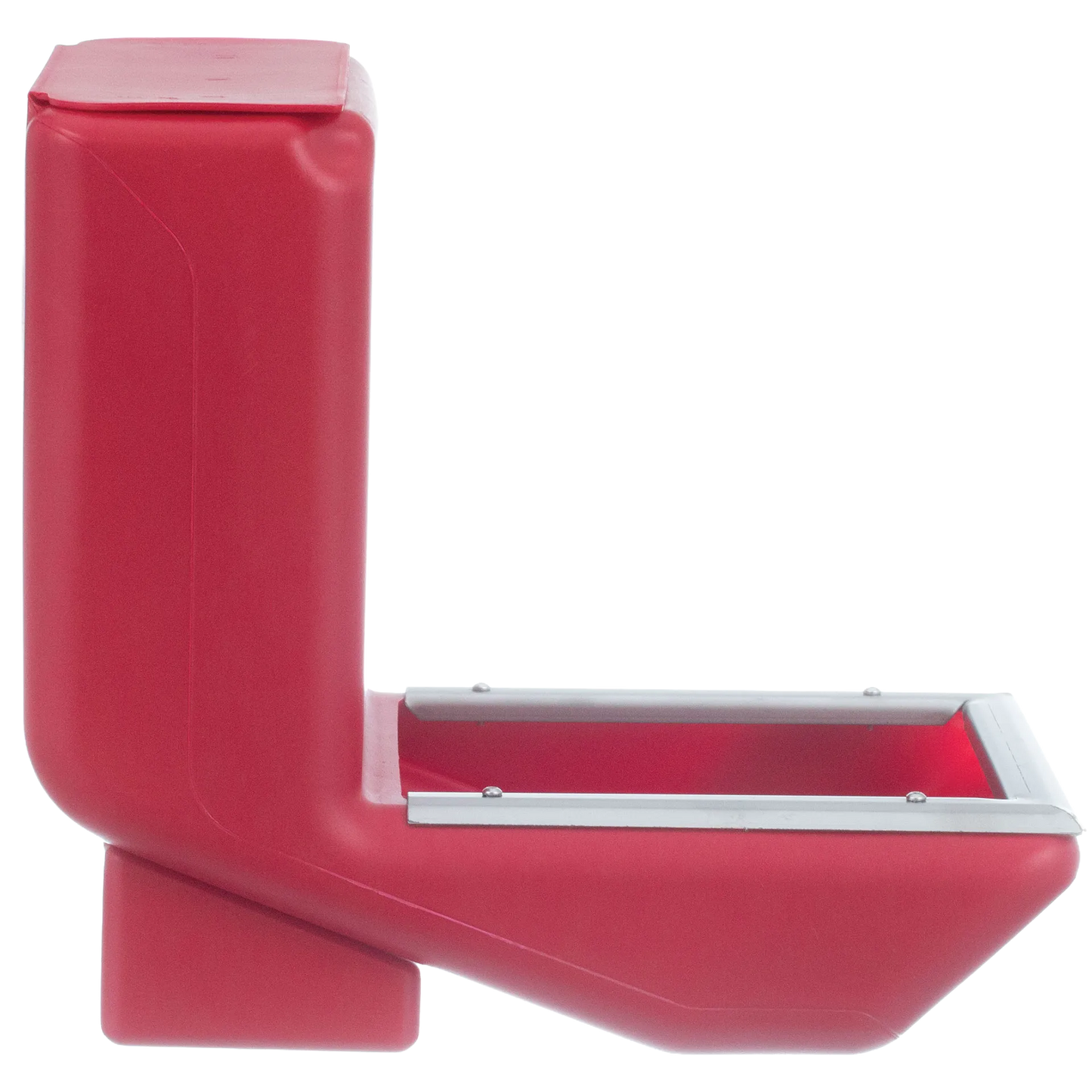 Kane Kennel Feeder,"Red side-view feeder with metal-edged trough"