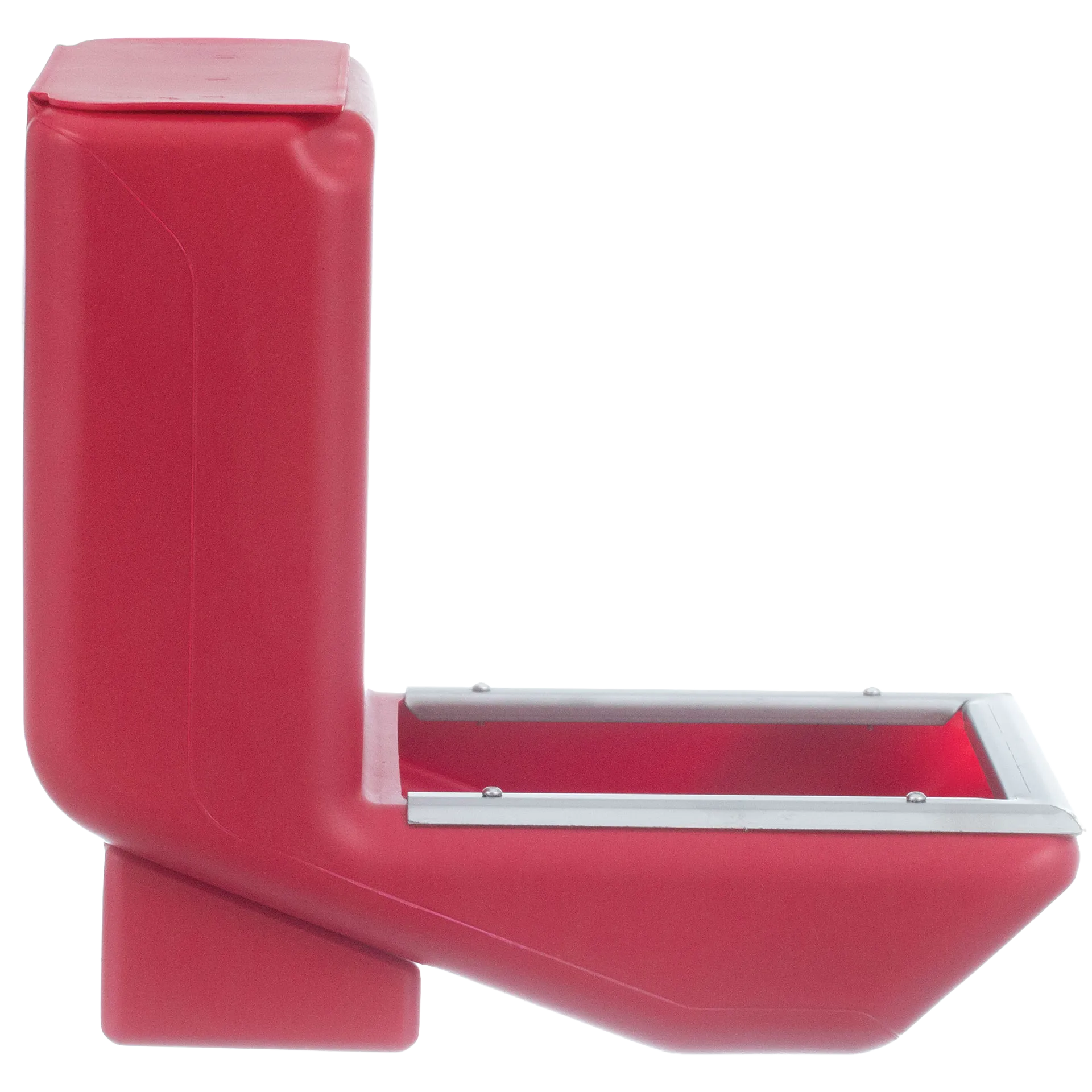 Kane Kennel Feeder,"Red side-view feeder with metal-edged trough"