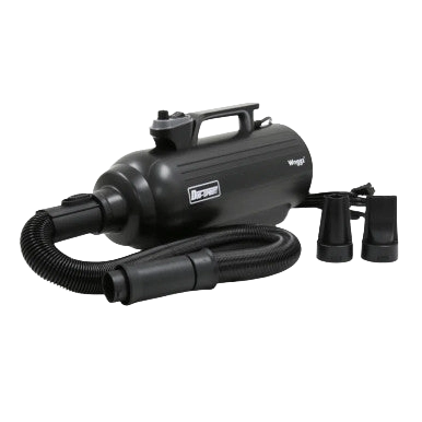 Duo-Sprint Dryer by Waggz,"Black pet dryer with hose and two nozzle attachments"