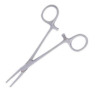 "Aaronco 5.5"" Lockable Hemostat","Metal hemostat clamp with finger loops"