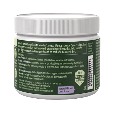 PetAg Dyne Soft Chews Digestion & Immune Support,"White plastic jar with green label and white lid"
