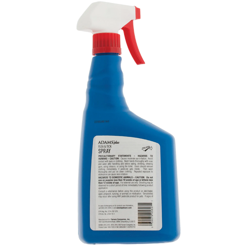 Adams™ Plus Flea & Tick Spray,"Blue spray bottle with red trigger and back label"
