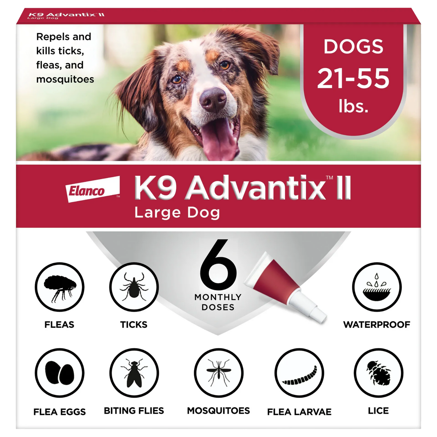 K9 Advantix™ II,"Product box with dog photo and applicator tube"