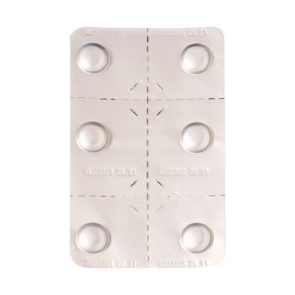 CapAction®,"White blister card with six round raised compartments"