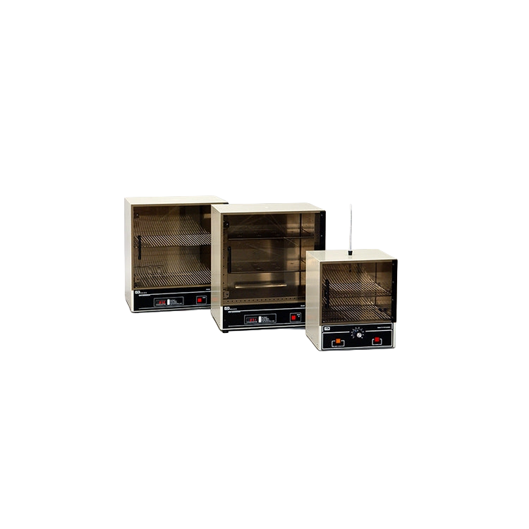 Quincy Incubators,"Three glass-door benchtop incubators in different sizes"