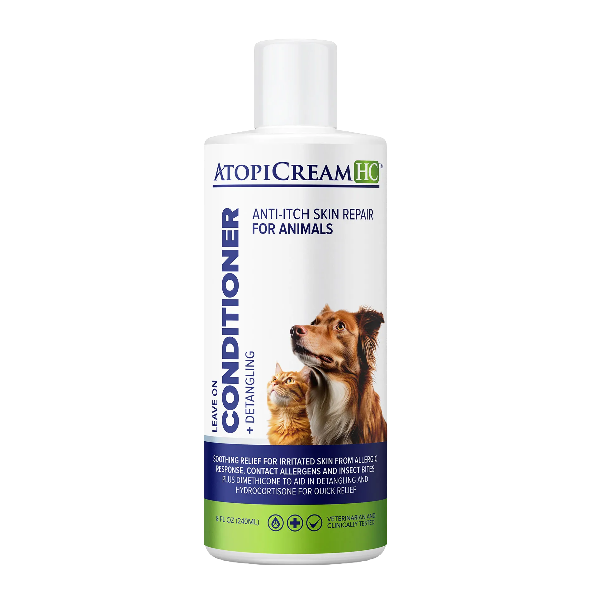 AtopiCream™ HC,"White bottle with flip-top cap and dog and cat label"