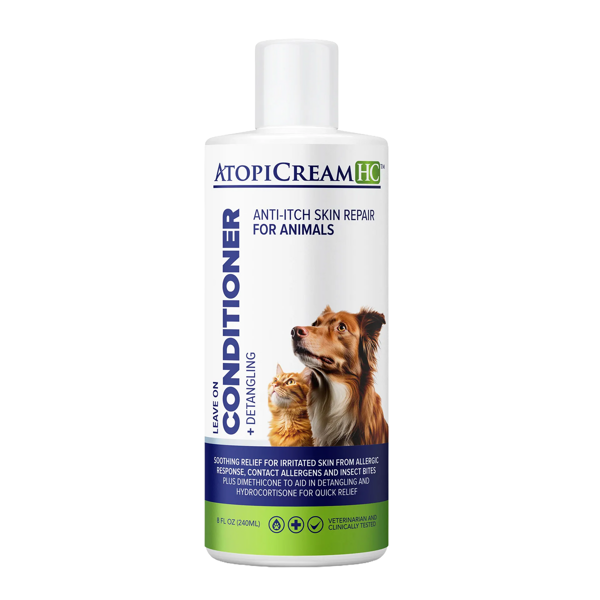 AtopiCream™ HC,"White bottle with flip-top cap and dog and cat label"