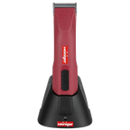 Opal Xtend Vet Edition Cordless Clipper with 40 blade and Two Batteries,"Red cordless clipper in charging dock"