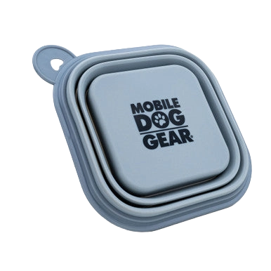 Replacement Collapsible Dog Bowls,"Collapsed square dog bowl with hanging tab"