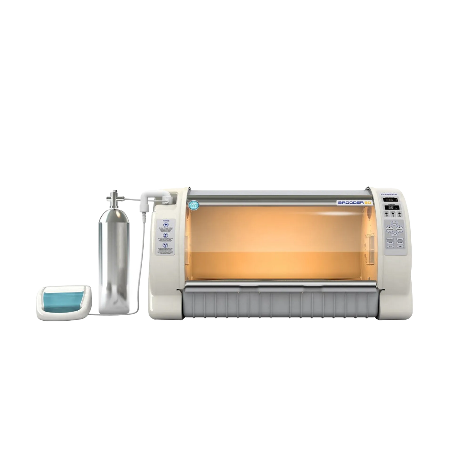 Pet Brooder 90 Bundle with Portable Oxygen Concentrator, Nebulizer, Water Reservoir, and Air Filters by Rcom USA