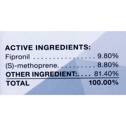 Sentry® Fiproguard® Plus for Dogs,"Close-up of package ingredients panel"