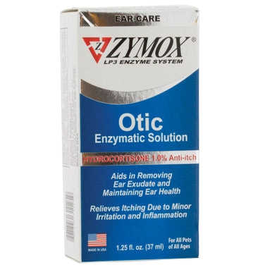 Zymox® Otic HC 1.0% Enzymatic Solution,"Front view of ear care solution box"