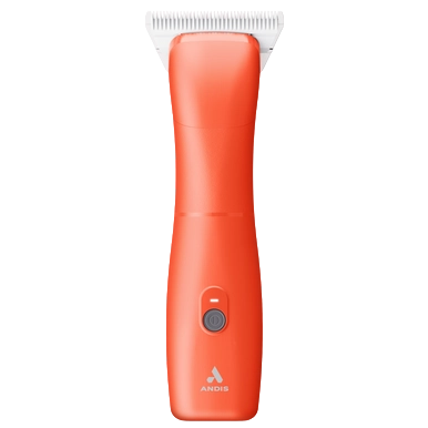 Emerge Clipper Orange with #30W Blade With FREE 8Pc Wide Comb Attachment Bundle by Andis,"Orange clipper with silver blade, front view"