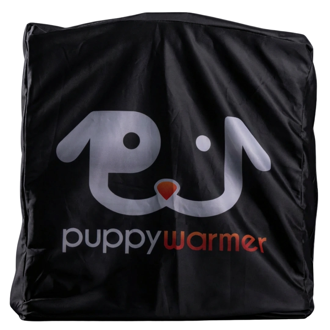 Puppywarmer Cover,"Black zippered fabric cover with front logo"