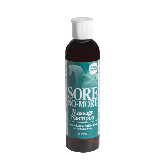 Sore No-More® Classic Massage Shampoo,"Brown bottle with white cap and teal front label"