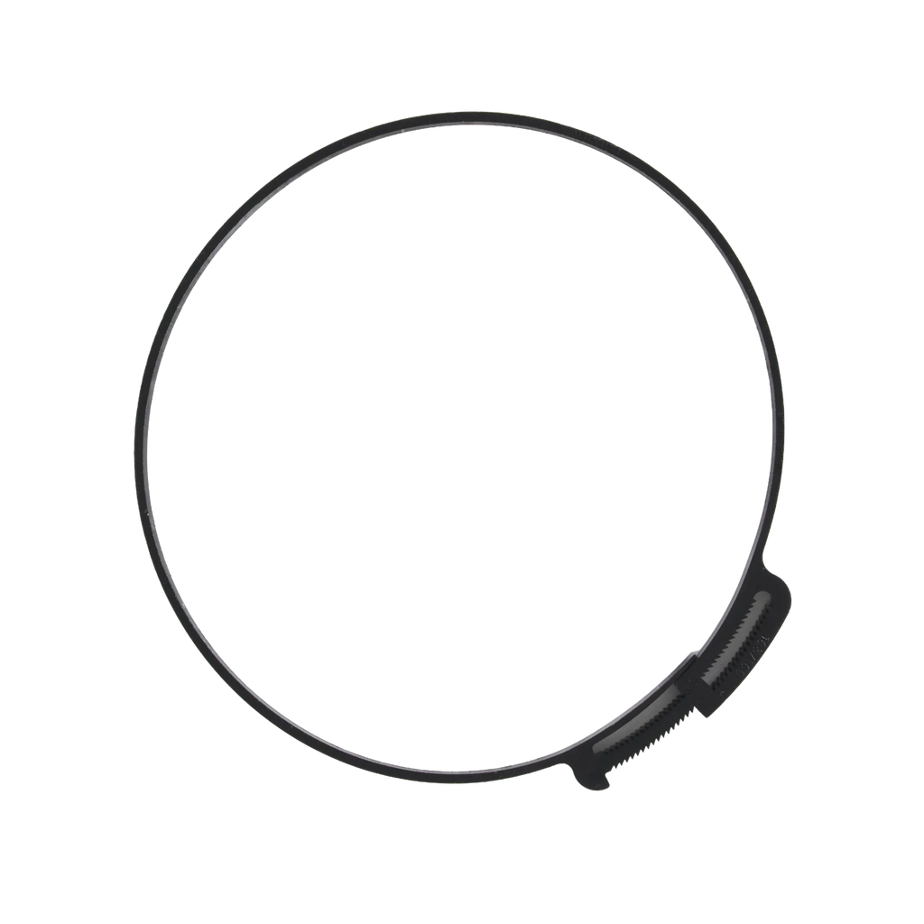 ARS Plastic Clamps,"Black plastic clamp ring with ratcheting fastener"
