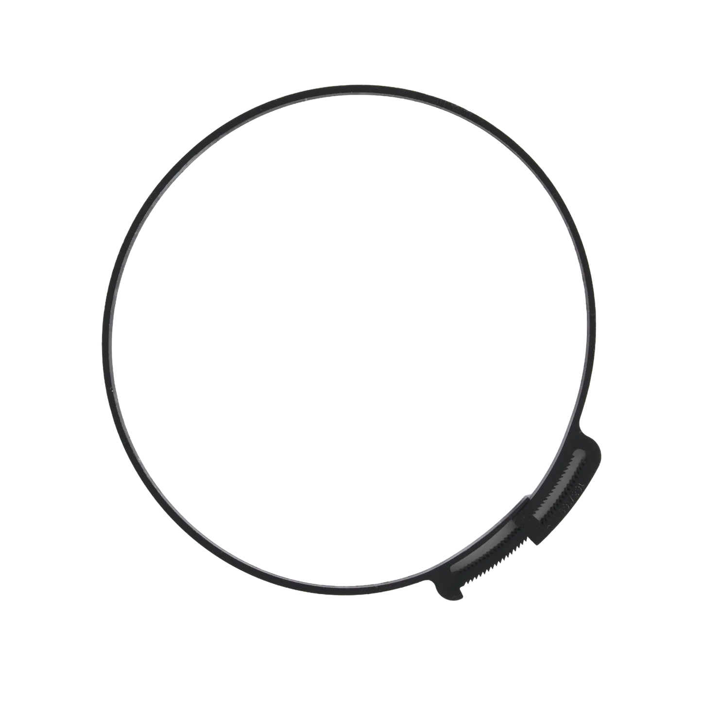 ARS Plastic Clamps,"Black plastic clamp ring with ratcheting fastener"