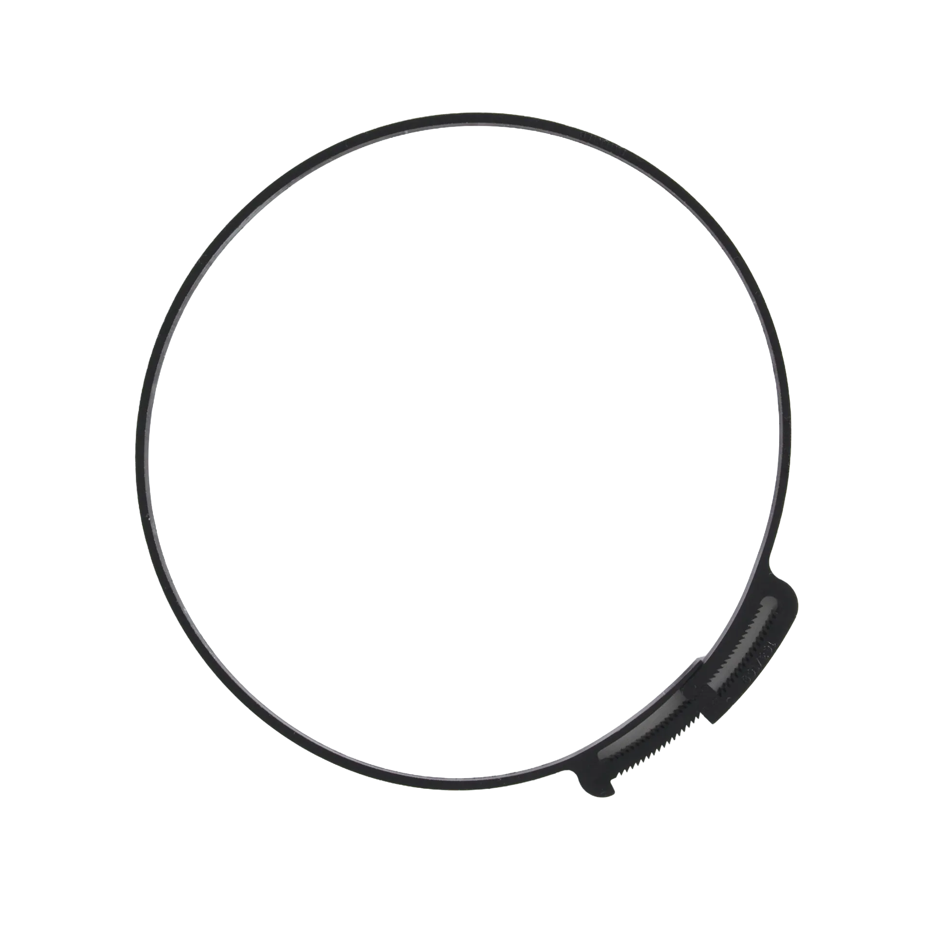 ARS Plastic Clamps,"Black plastic clamp ring with ratcheting fastener"