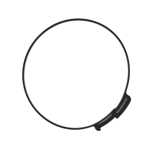 ARS Plastic Clamps,"Black plastic clamp ring with ratcheting fastener"