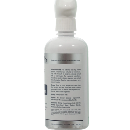 Vetericyn® VF Plus Wound & Skin Care,"Back view of spray bottle with white trigger sprayer"