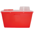 Sharps Containers,"Red sharps container with clear locking lid"
