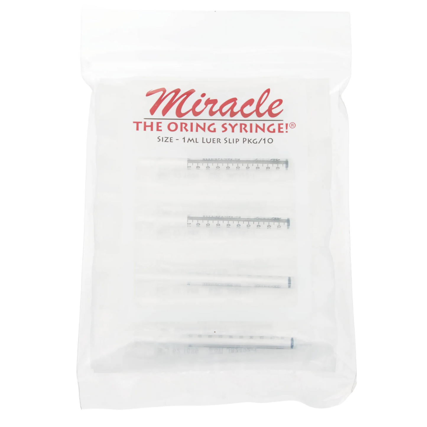 Miracle Nipple O-ring Syringe,"Sealed pack of four clear 1 mL syringes"