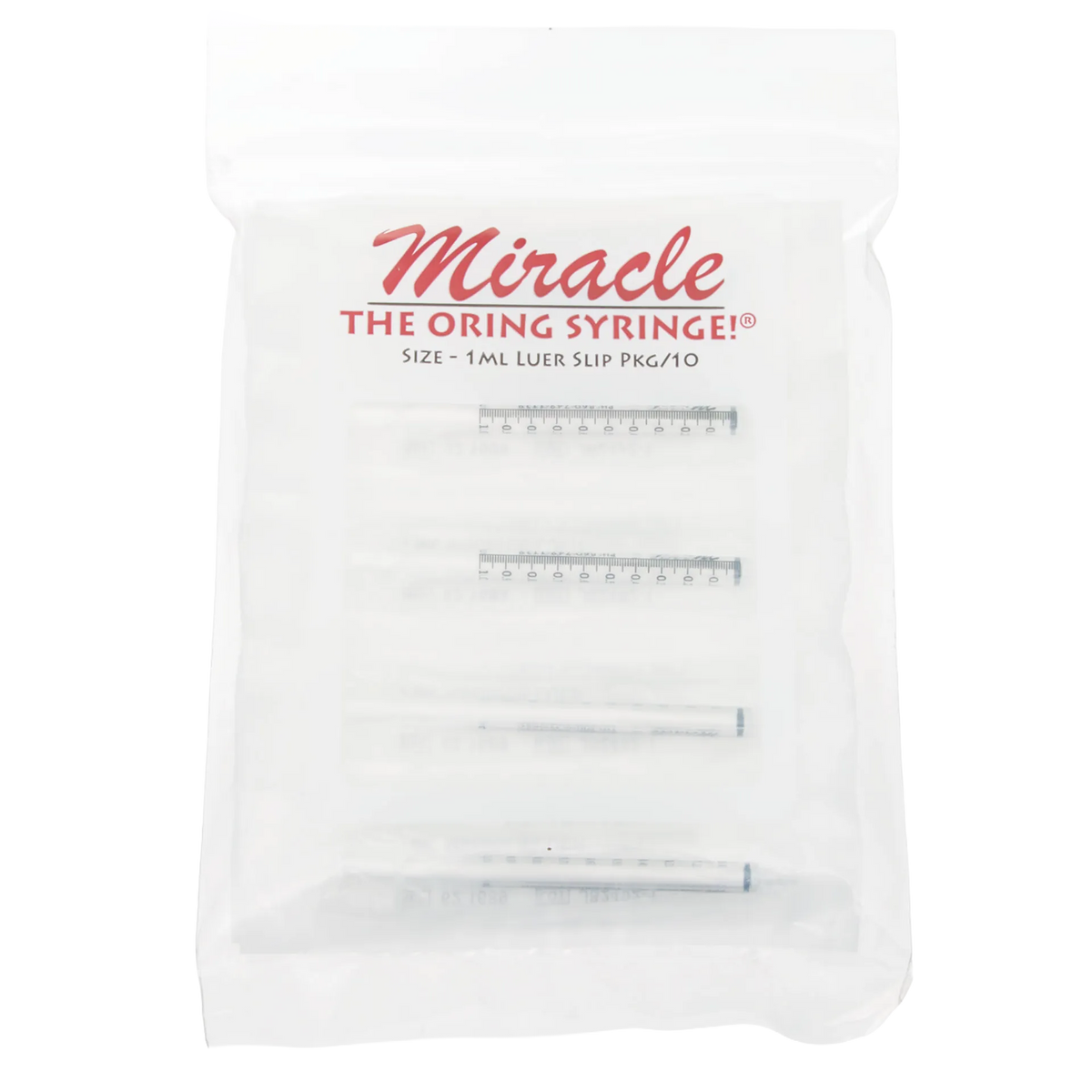 Miracle Nipple O-ring Syringe,"Sealed pack of four clear 1 mL syringes"