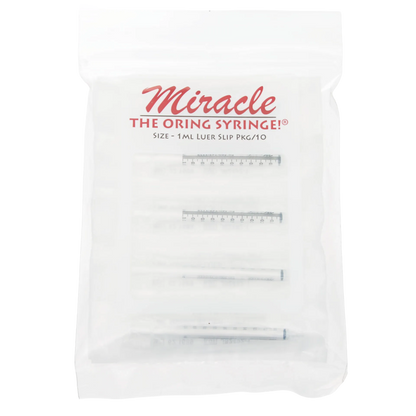 Miracle Nipple O-ring Syringe,"Sealed pack of four clear 1 mL syringes"