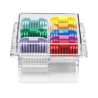 Emerge Clipper Orange with #30W Blade With FREE 8Pc Wide Comb Attachment Bundle by Andis,"Clear storage case with eight colorful clipper comb attachments"