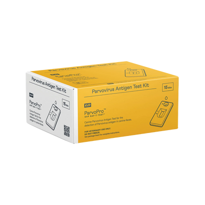 ParvoPro,"Yellow and white test kit box angled front view"