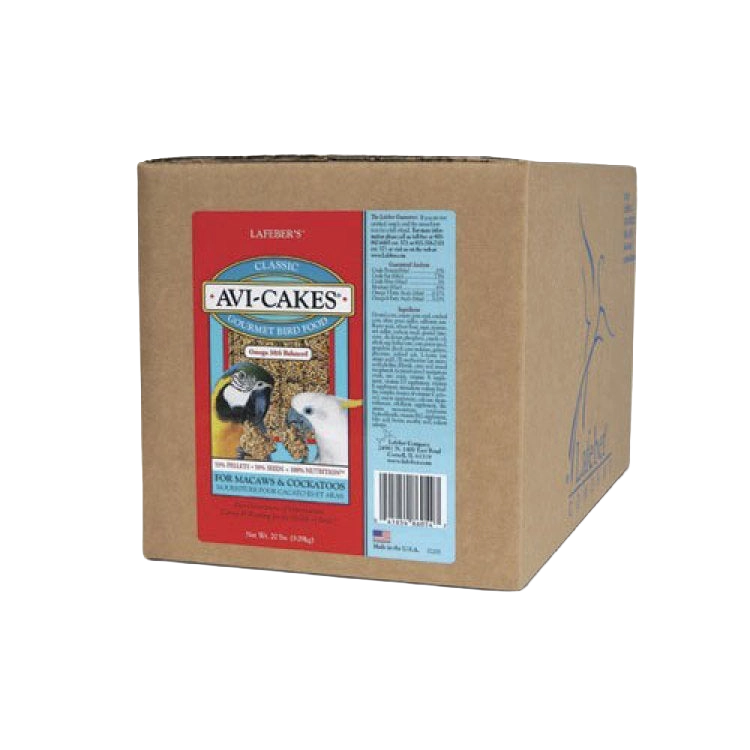 Lafeber Avi-Cakes Bird Food,"Brown box with front product label"