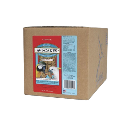 Lafeber Avi-Cakes Bird Food,"Brown box with front product label"