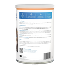 KMR®,"Back of powdered milk replacement can with feeding directions"