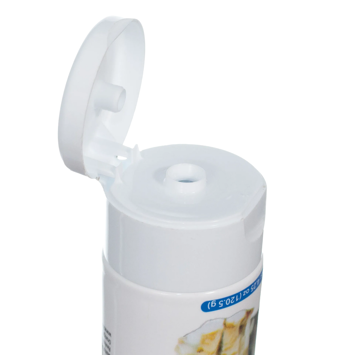 Doc Roy's® Forti Cal™,"White bottle with open flip-top dispensing cap"