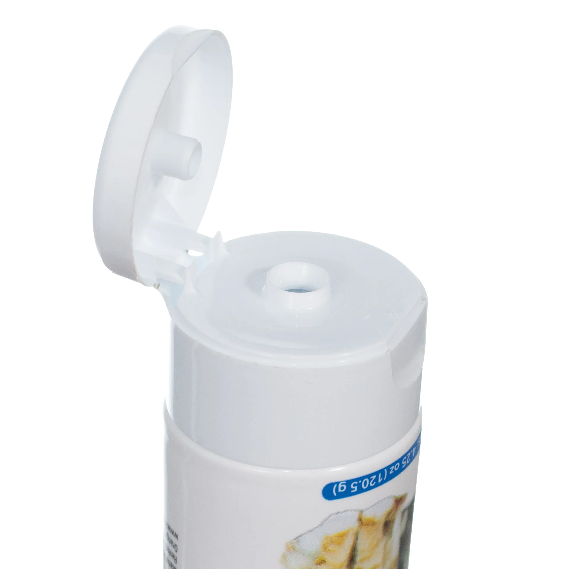 Doc Roy's® Forti Cal™,"White bottle with open flip-top dispensing cap"