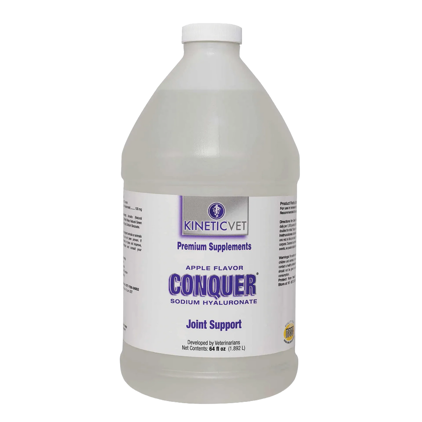 Conquer®,"Large white gallon bottle with screw cap and front label"