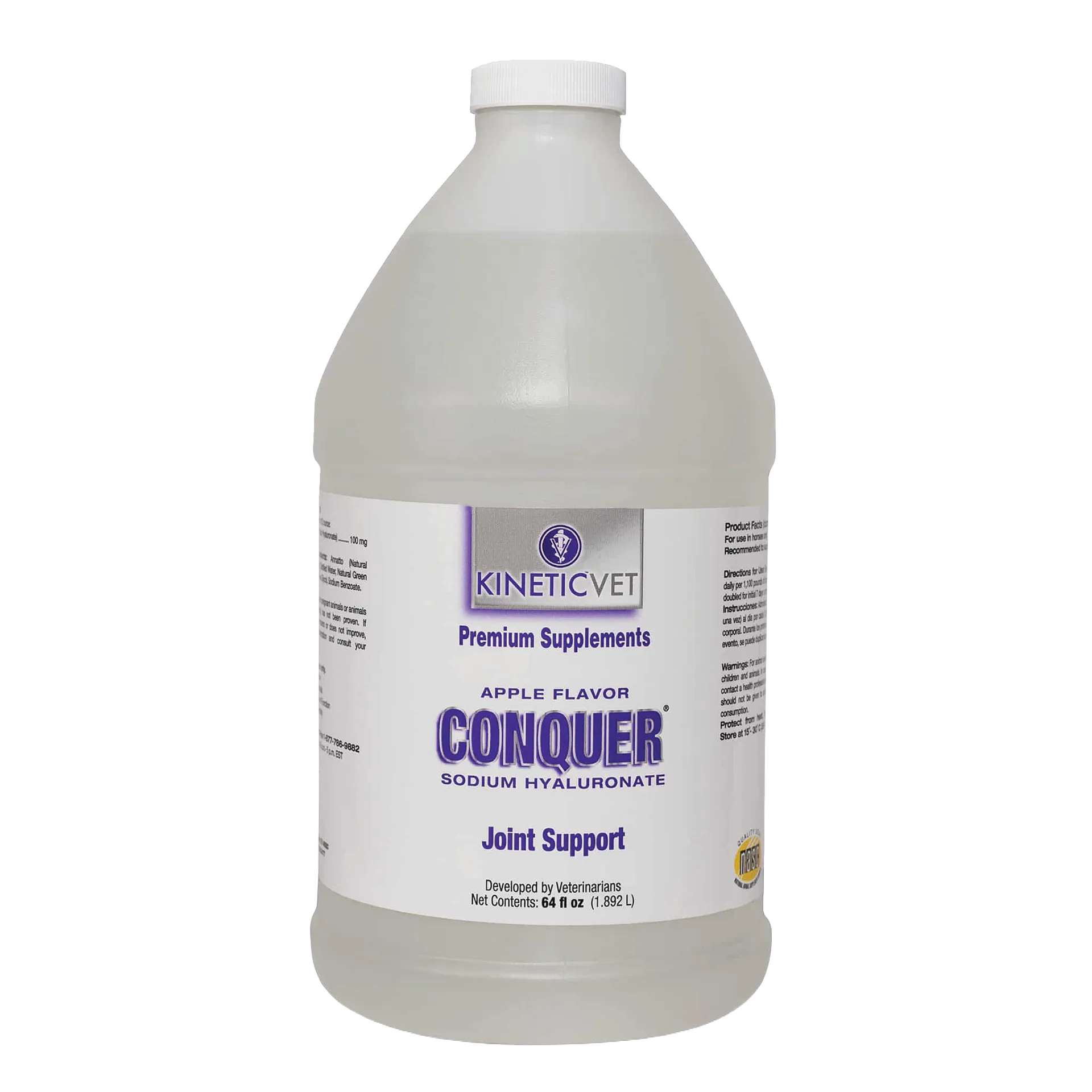 Conquer®,"Large white gallon bottle with screw cap and front label"