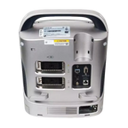 Equisound DP30 Portable Equine Ultrasound,"Rear view of portable ultrasound unit with handle and connection ports"