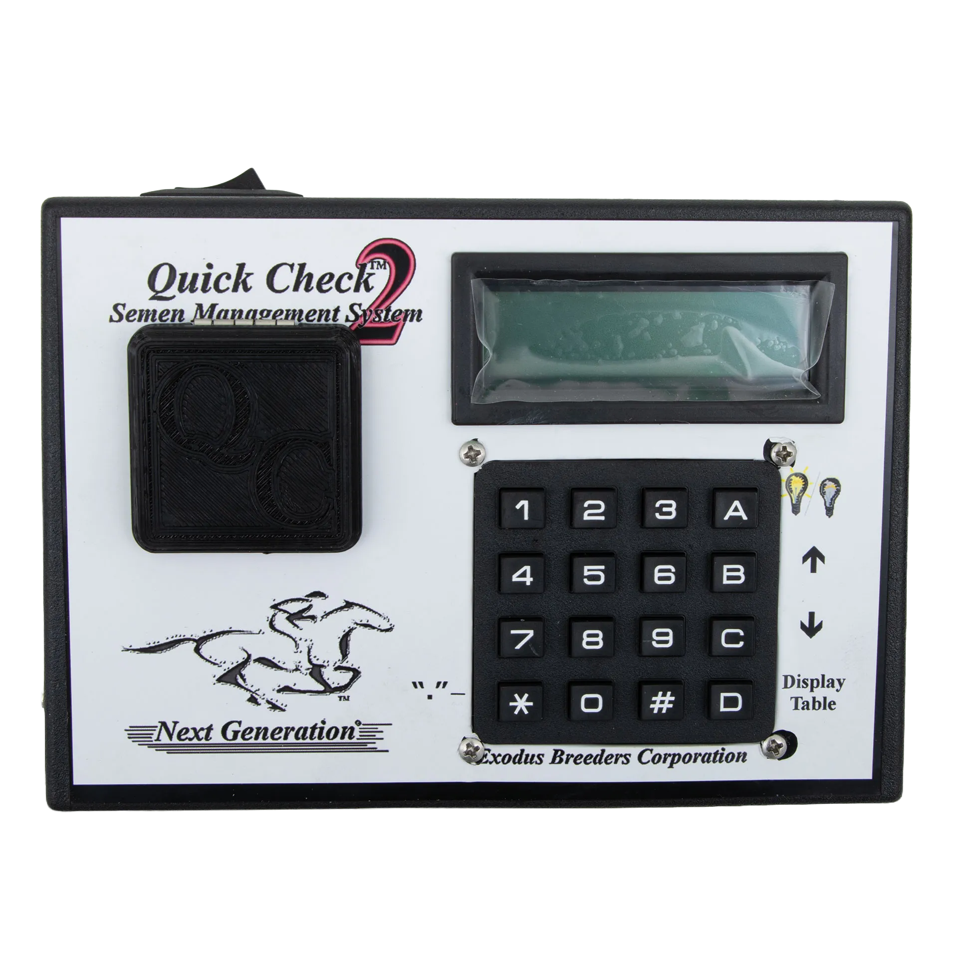 Quick Check Semen Counting System,"Front view of control unit with keypad and display window"