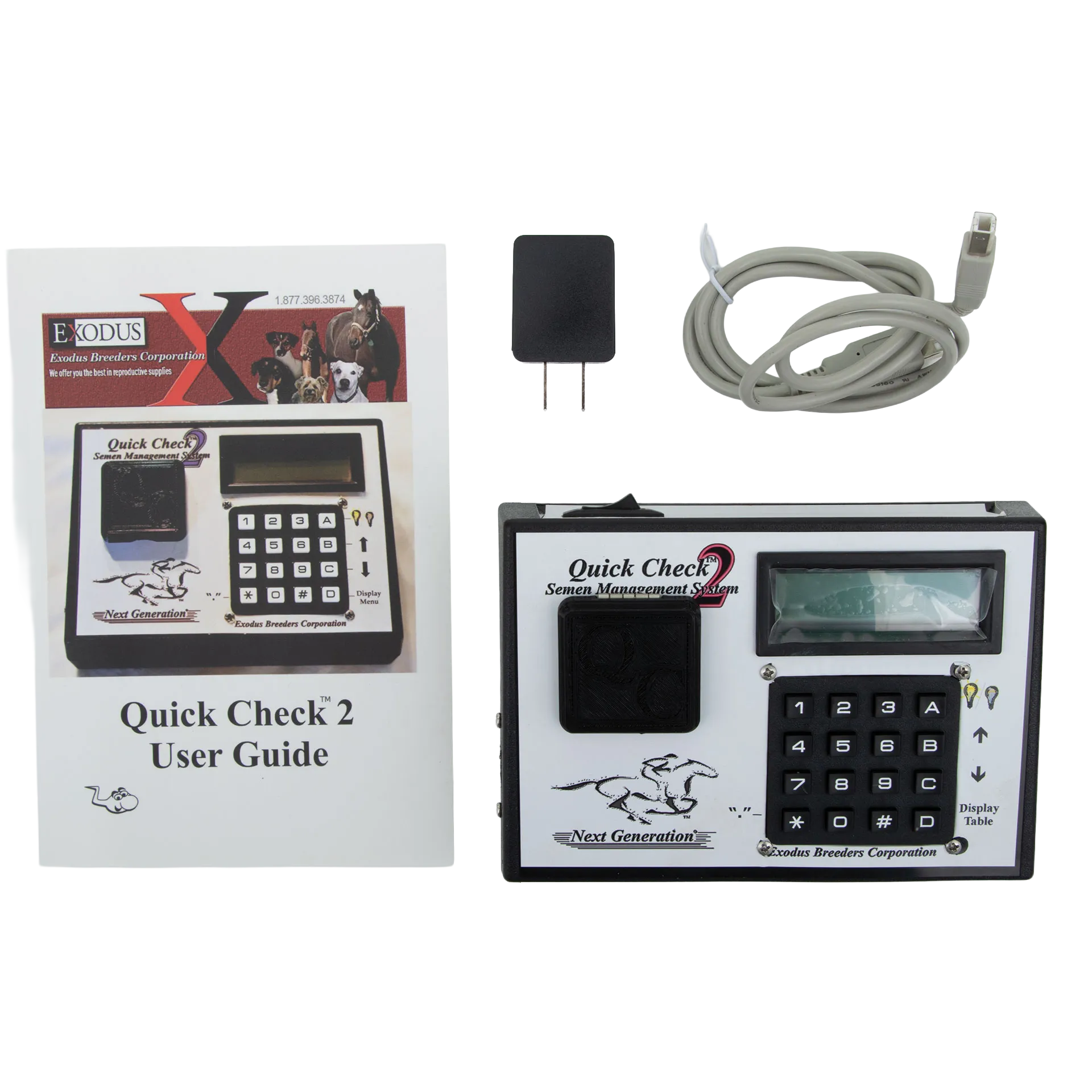 Quick Check Semen Counting System,"Testing unit with keypad, cable, power adapter, and user guide"