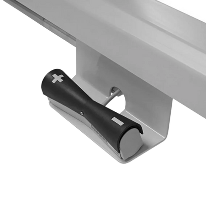 "50"" Dog Grooming 908 Electric Table without Drawer by Waggz","Close-up of black foot pedal under table frame"