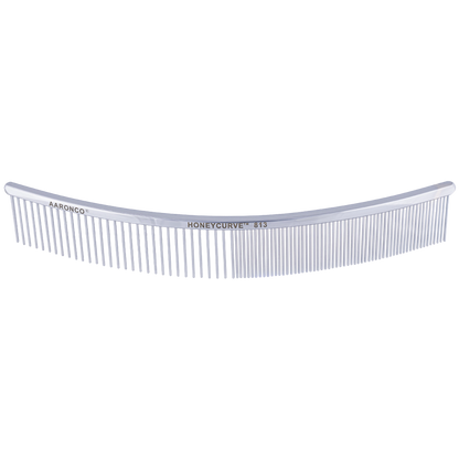 "Aaronco 10"""" Honeycurve Comb","Curved clear grooming comb with fine and wide teeth"