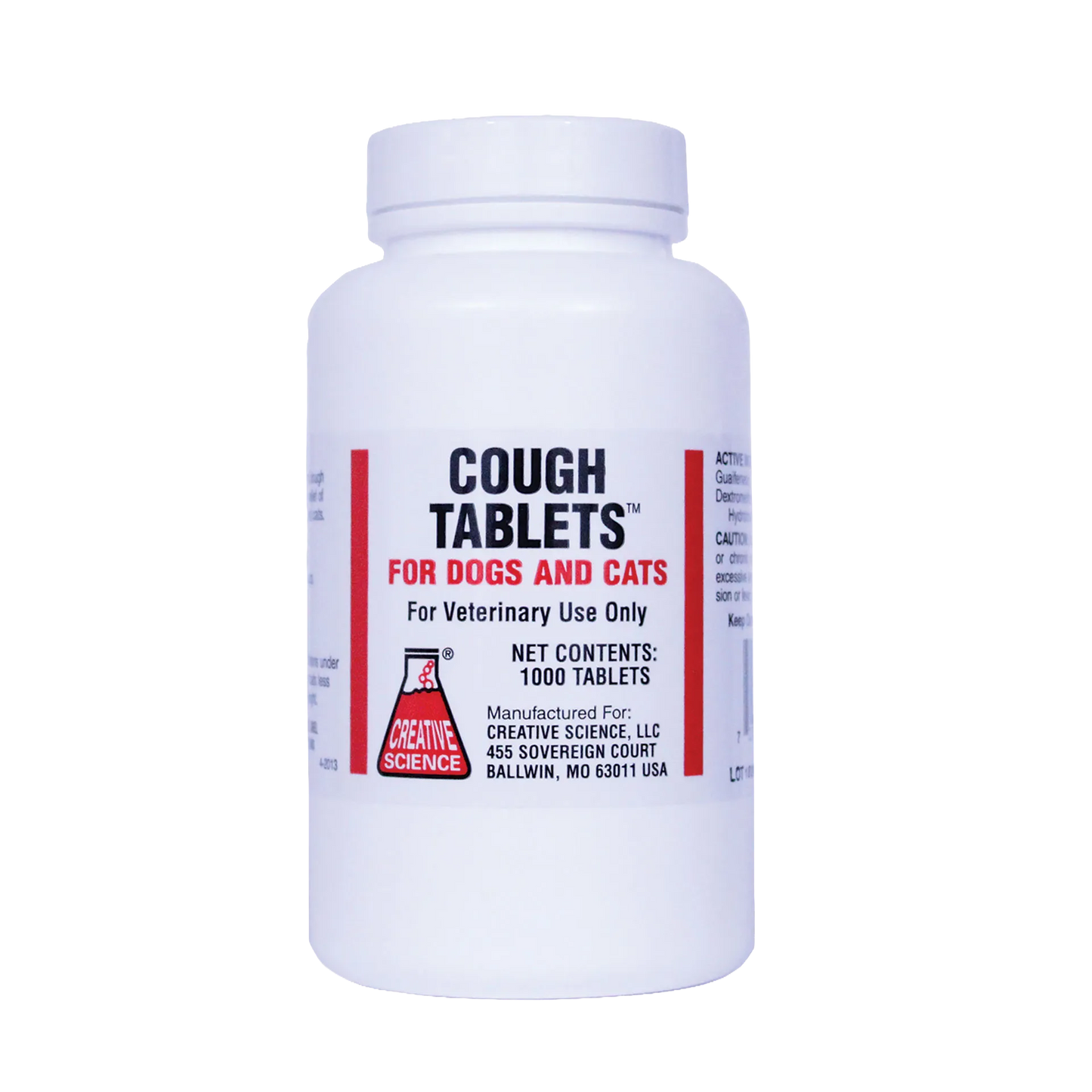 Cough Tablets™ for Dogs and Cats,"White pill bottle with front label"