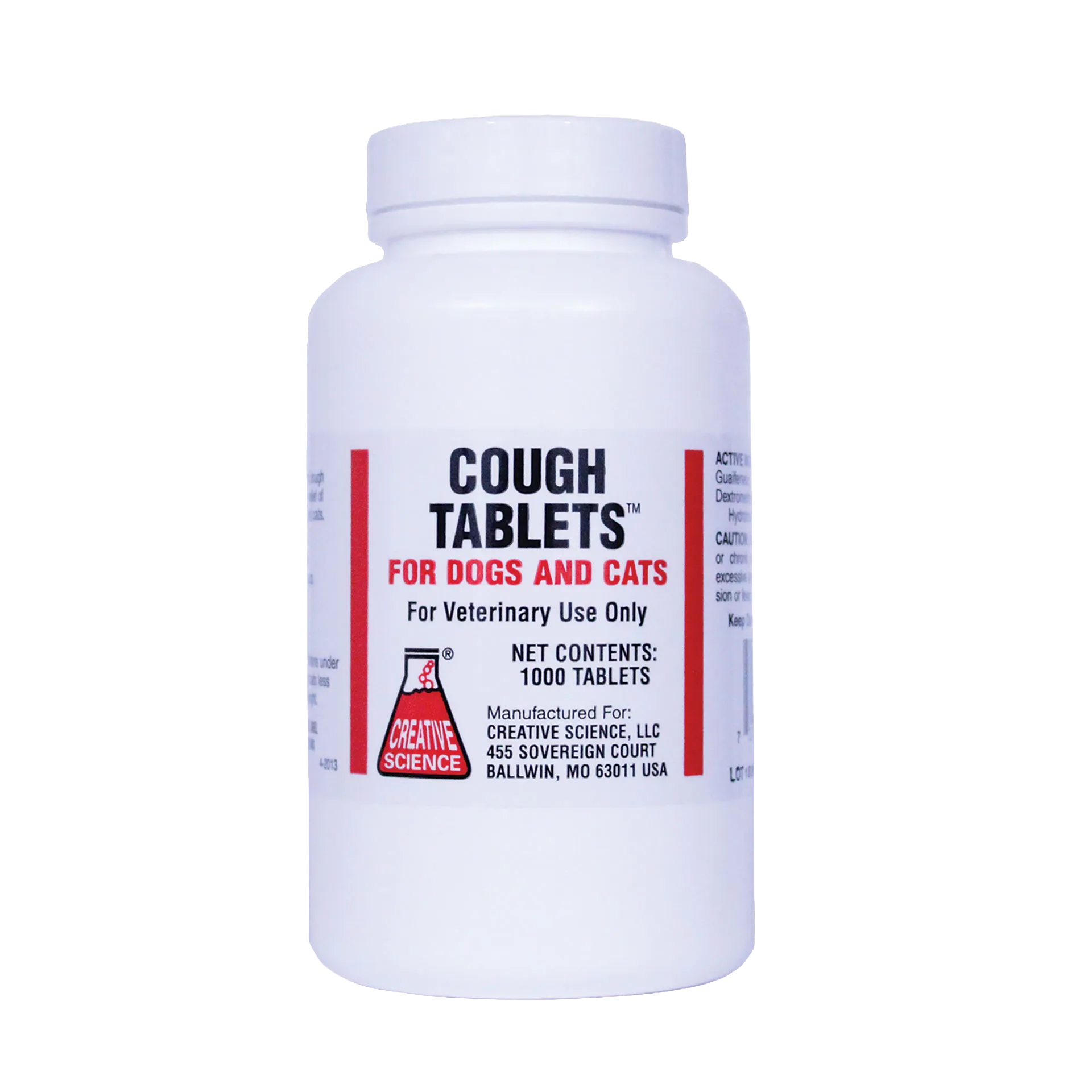 Cough Tablets™ for Dogs and Cats,"White pill bottle with front label"